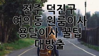 전주 덕진구 여의동 원룸이사, 용달이사 꿀팁 대방출! 🍯